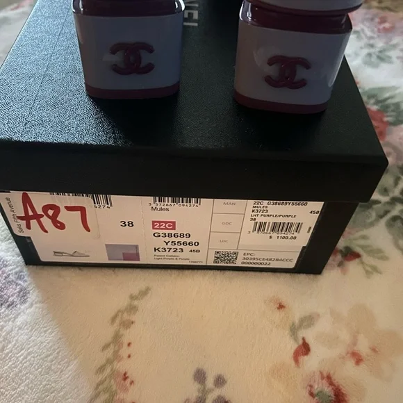 Chanel Lavender Block Heel Mules - Picture 3 of 5